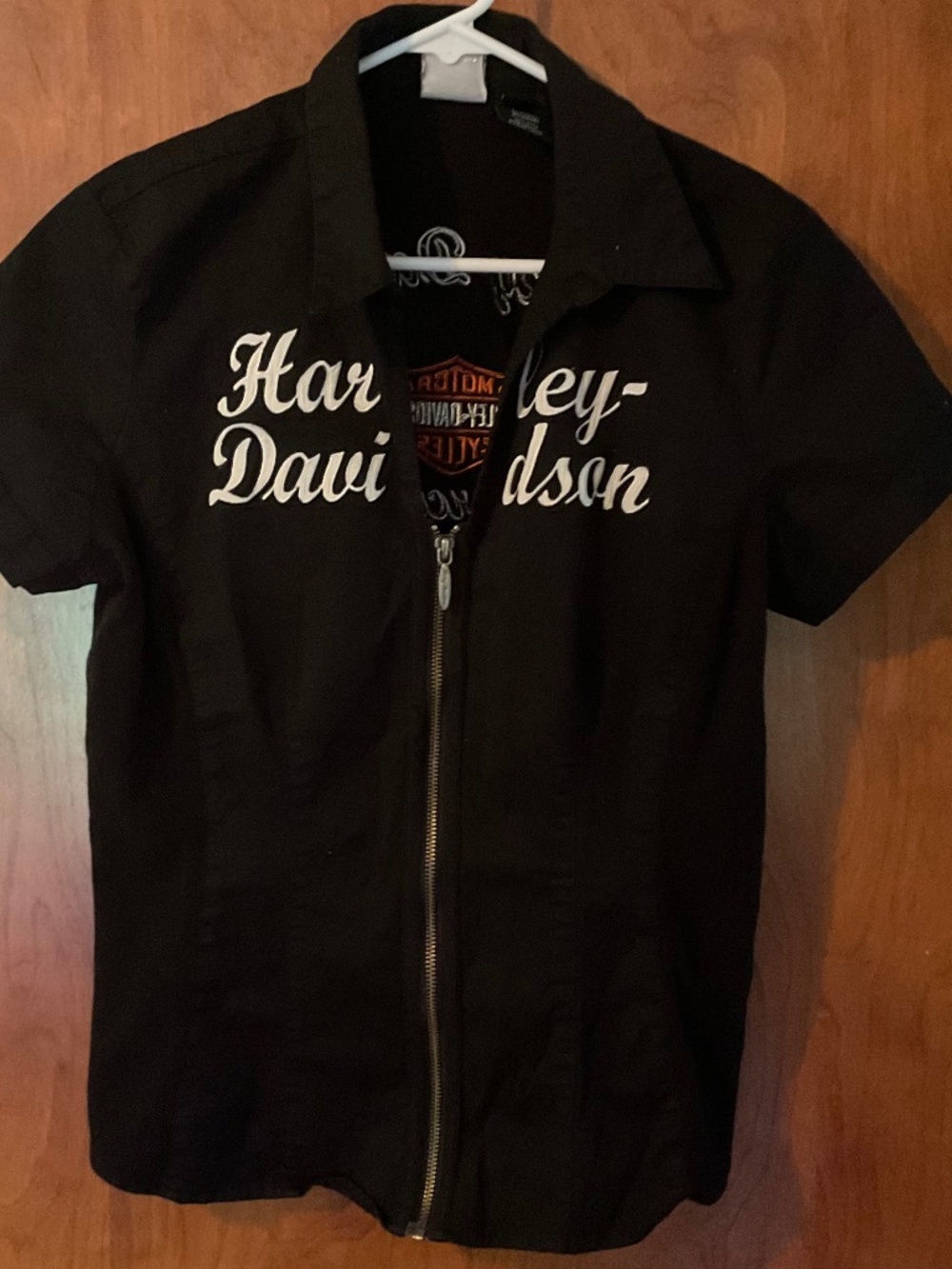 Harley Davidson Zip Up Collared Shirt